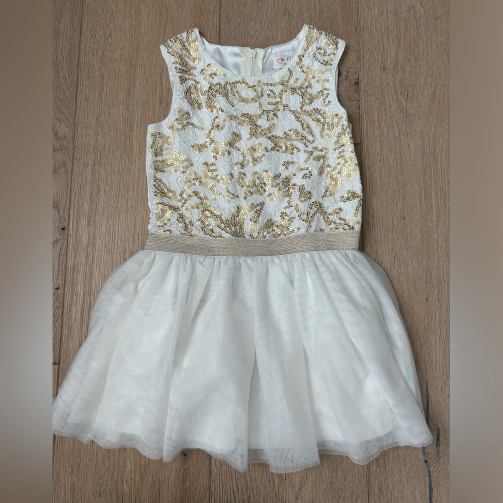 White sequin tulle dress
